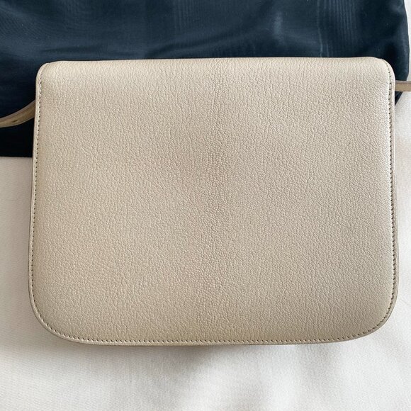Celine Medium Box Bag in "Dune" Grained Goatskin Leather with Gold Hardware - Picture 7 of 13